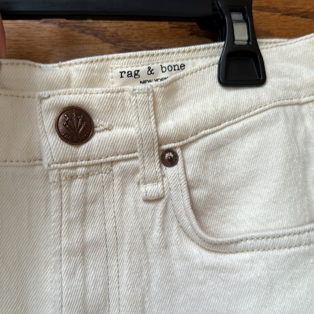 NWT Rag & Bone Cotton blend Denim Vintage style Ecru Bermuda Shorts - Picture 4 of 6